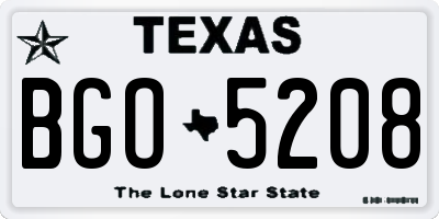 TX license plate BGO5208