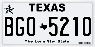 TX license plate BGO5210