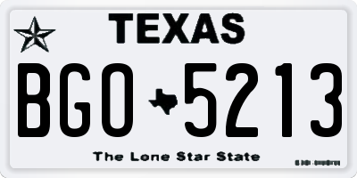 TX license plate BGO5213
