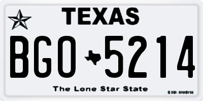 TX license plate BGO5214