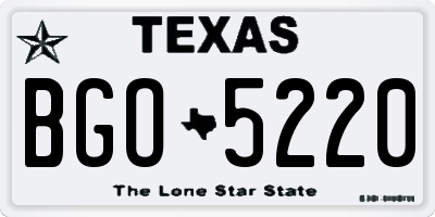 TX license plate BGO5220