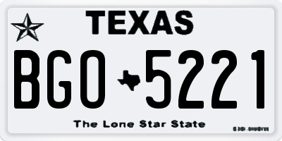 TX license plate BGO5221