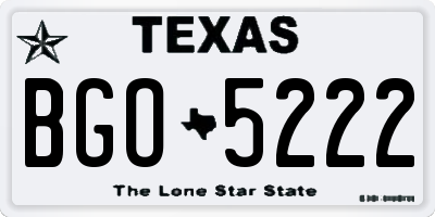 TX license plate BGO5222