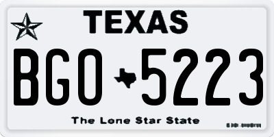 TX license plate BGO5223
