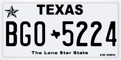 TX license plate BGO5224