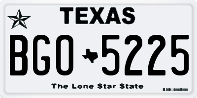 TX license plate BGO5225