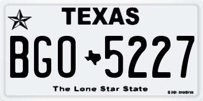 TX license plate BGO5227