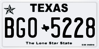 TX license plate BGO5228