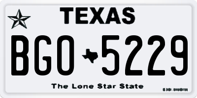TX license plate BGO5229