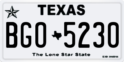 TX license plate BGO5230