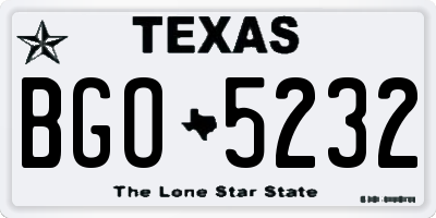 TX license plate BGO5232