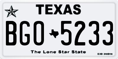 TX license plate BGO5233