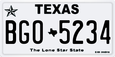 TX license plate BGO5234