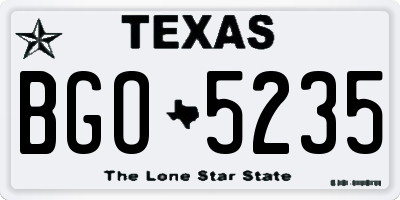 TX license plate BGO5235
