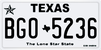 TX license plate BGO5236