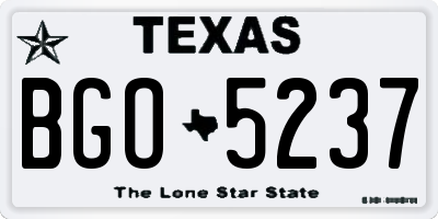 TX license plate BGO5237