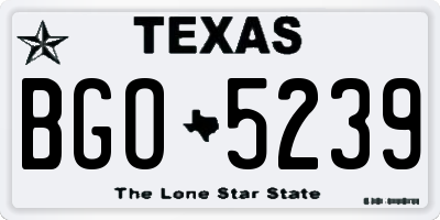 TX license plate BGO5239