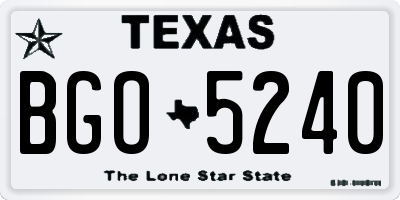 TX license plate BGO5240
