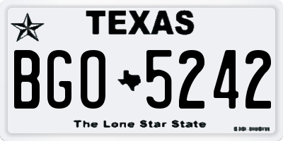 TX license plate BGO5242