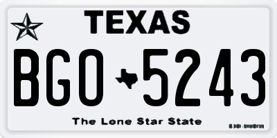 TX license plate BGO5243