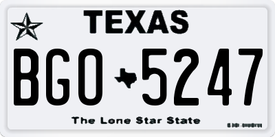 TX license plate BGO5247