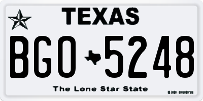 TX license plate BGO5248