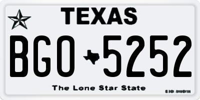 TX license plate BGO5252