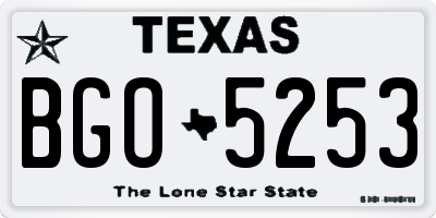 TX license plate BGO5253