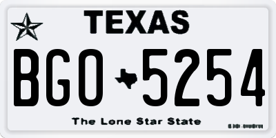 TX license plate BGO5254