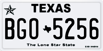 TX license plate BGO5256