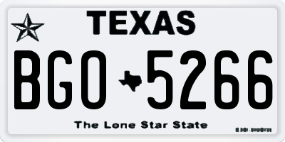 TX license plate BGO5266
