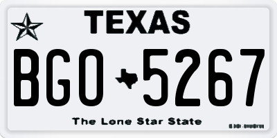 TX license plate BGO5267