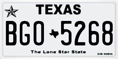TX license plate BGO5268