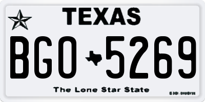 TX license plate BGO5269