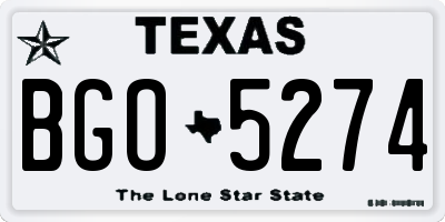 TX license plate BGO5274