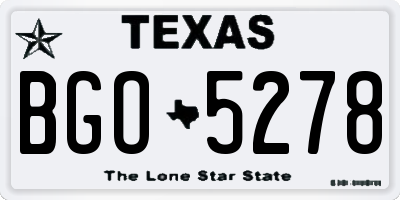 TX license plate BGO5278