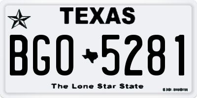 TX license plate BGO5281