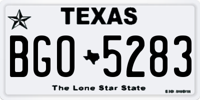 TX license plate BGO5283