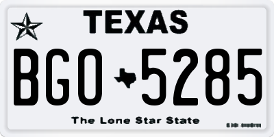 TX license plate BGO5285