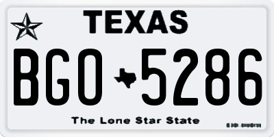 TX license plate BGO5286