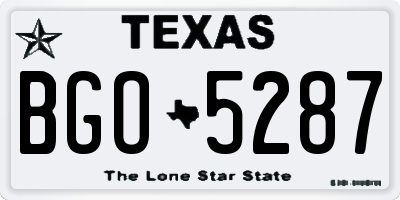 TX license plate BGO5287
