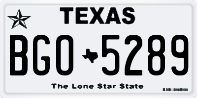 TX license plate BGO5289