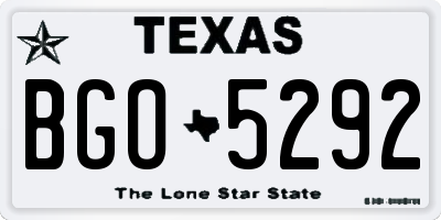TX license plate BGO5292