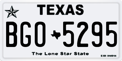 TX license plate BGO5295