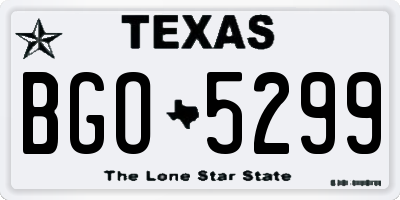 TX license plate BGO5299