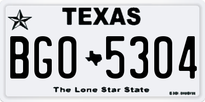 TX license plate BGO5304