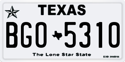 TX license plate BGO5310