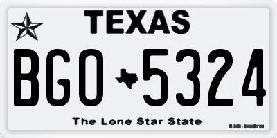 TX license plate BGO5324