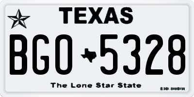 TX license plate BGO5328