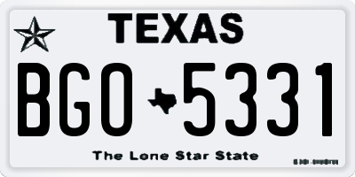 TX license plate BGO5331